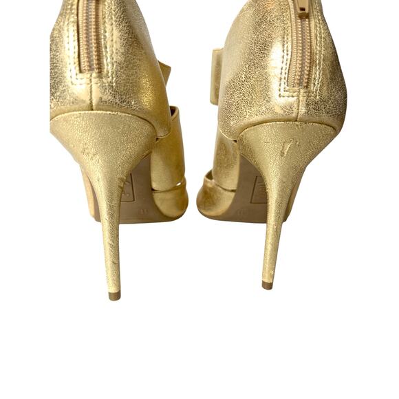 FIONI Gold Slip On Back Zip Sandal Heels Size 11 - Picture 4 of 9